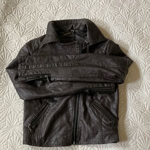 Faux leather jacket; Mocha colored. Excellent condition.